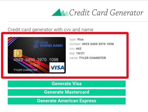 Fake Credit Card Generator .
